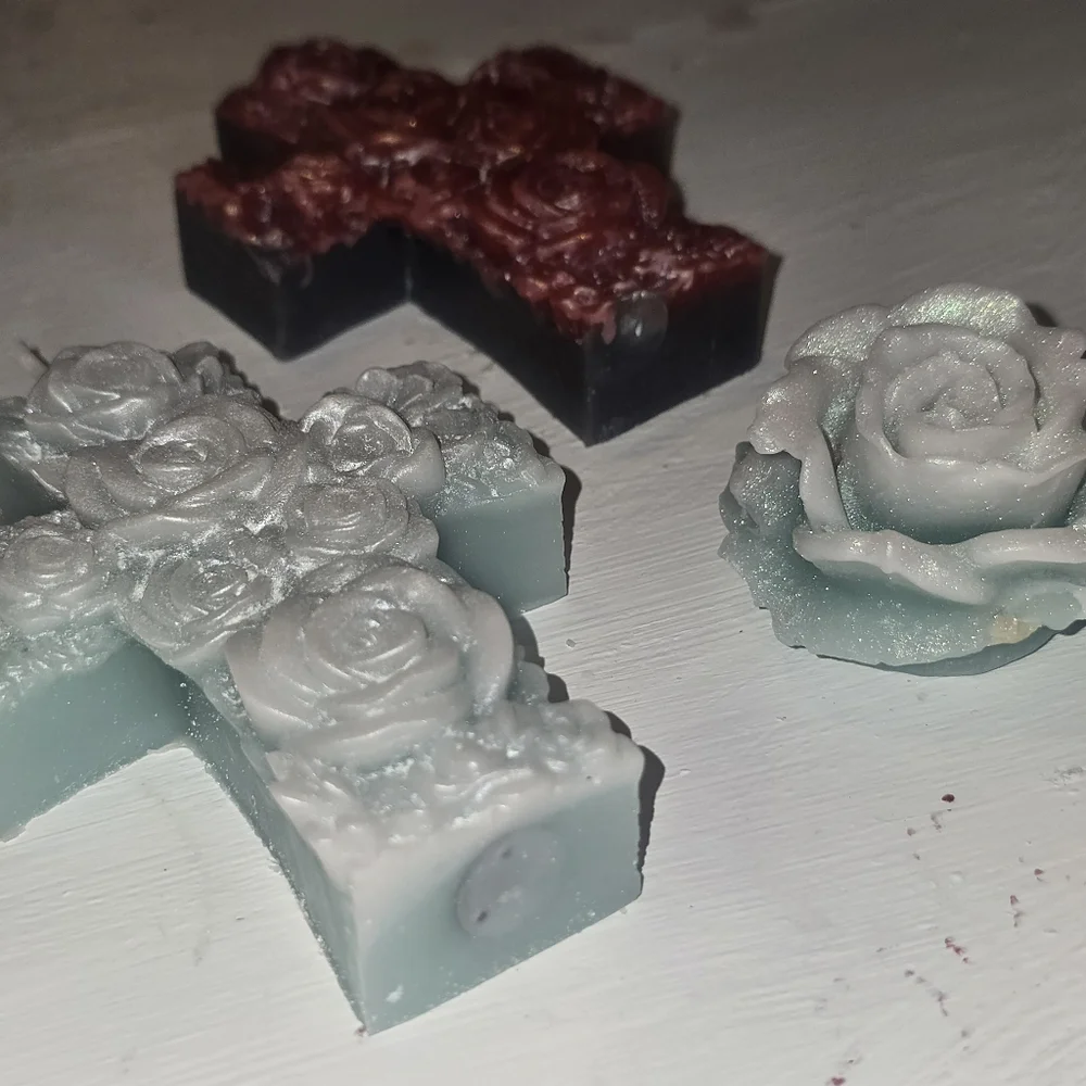 Pure Beeswax Rose Teddy Bear, Angel & Cross Candles Valentine's Day – $15 Each - Picture 3 of 5